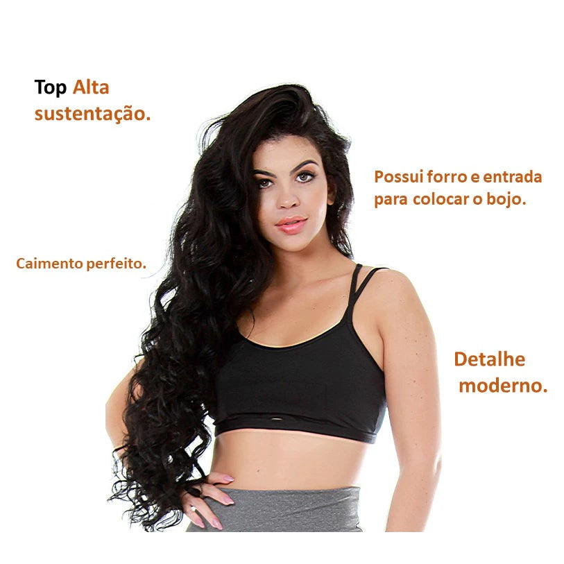 Top Fitness Feminino Alça Fina Academia